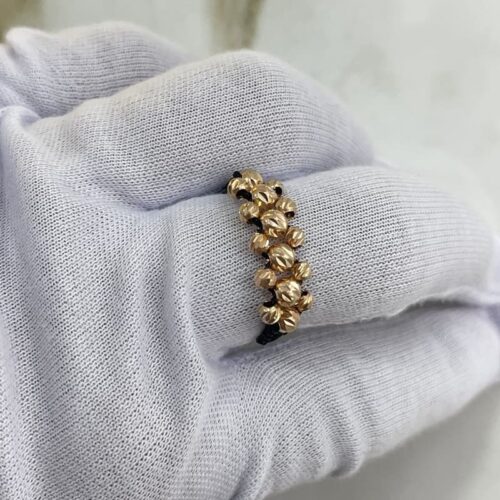 ANILLO TRES CARRILES DIAMANTADO EN ORO LAMINADO 18K