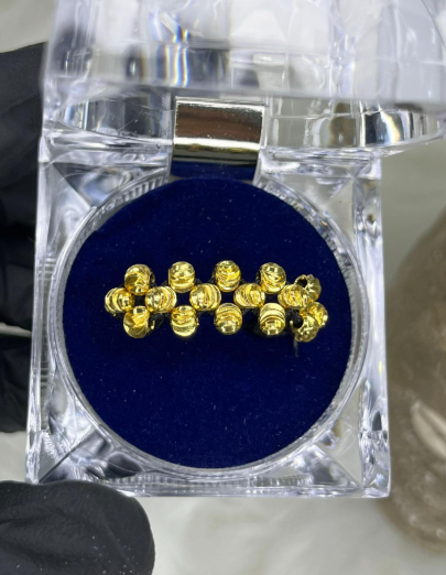 ANILLO TRES CARRILES DIAMANTADO EN ORO LAMINADO 18K