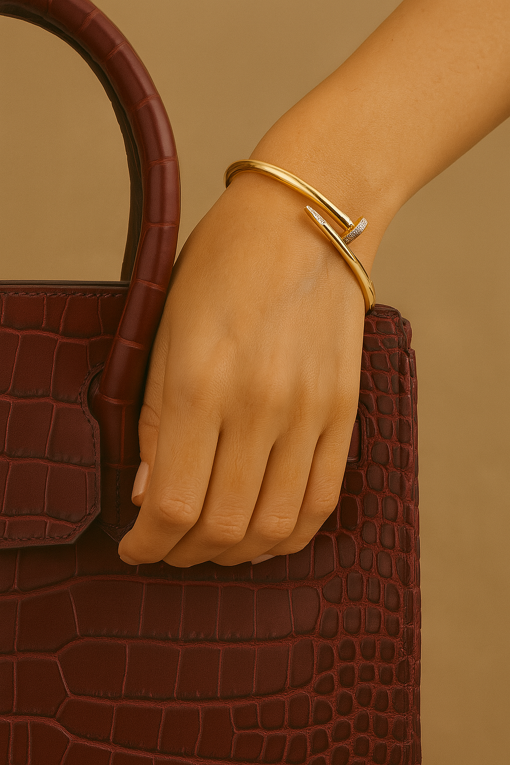 Pulsera de Lujo - Clavo en Oro Laminado CERTIFICADO