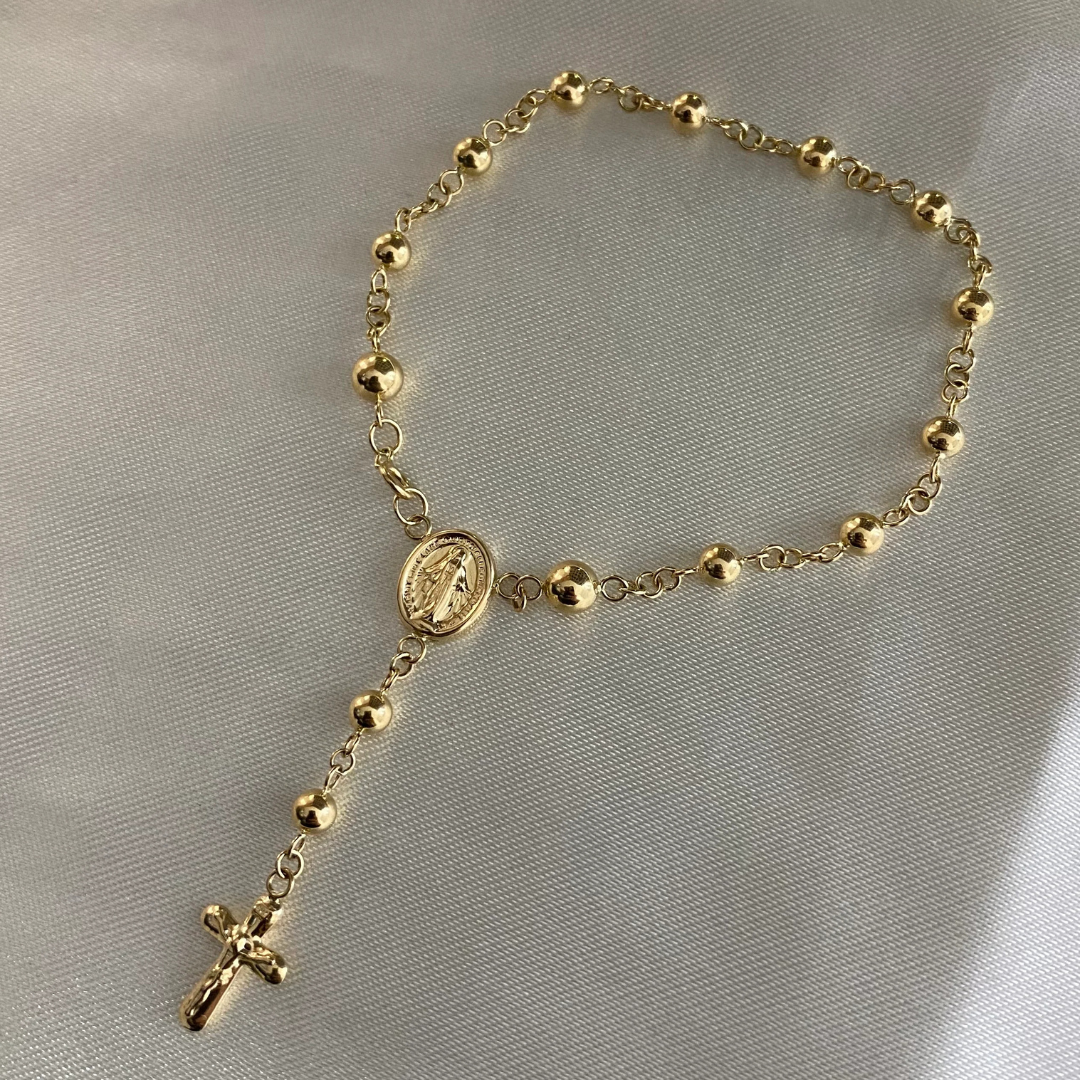DENARIO BENDECIDO 14 BALINES EN ORO LAMINADO 18K 🔥