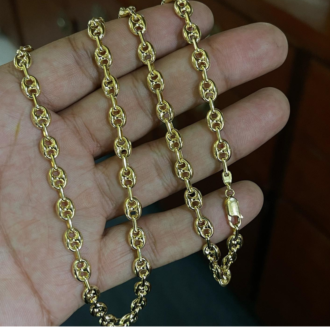 CADENA TEJIDA GUCCI EN ORO LAMINADO 18K