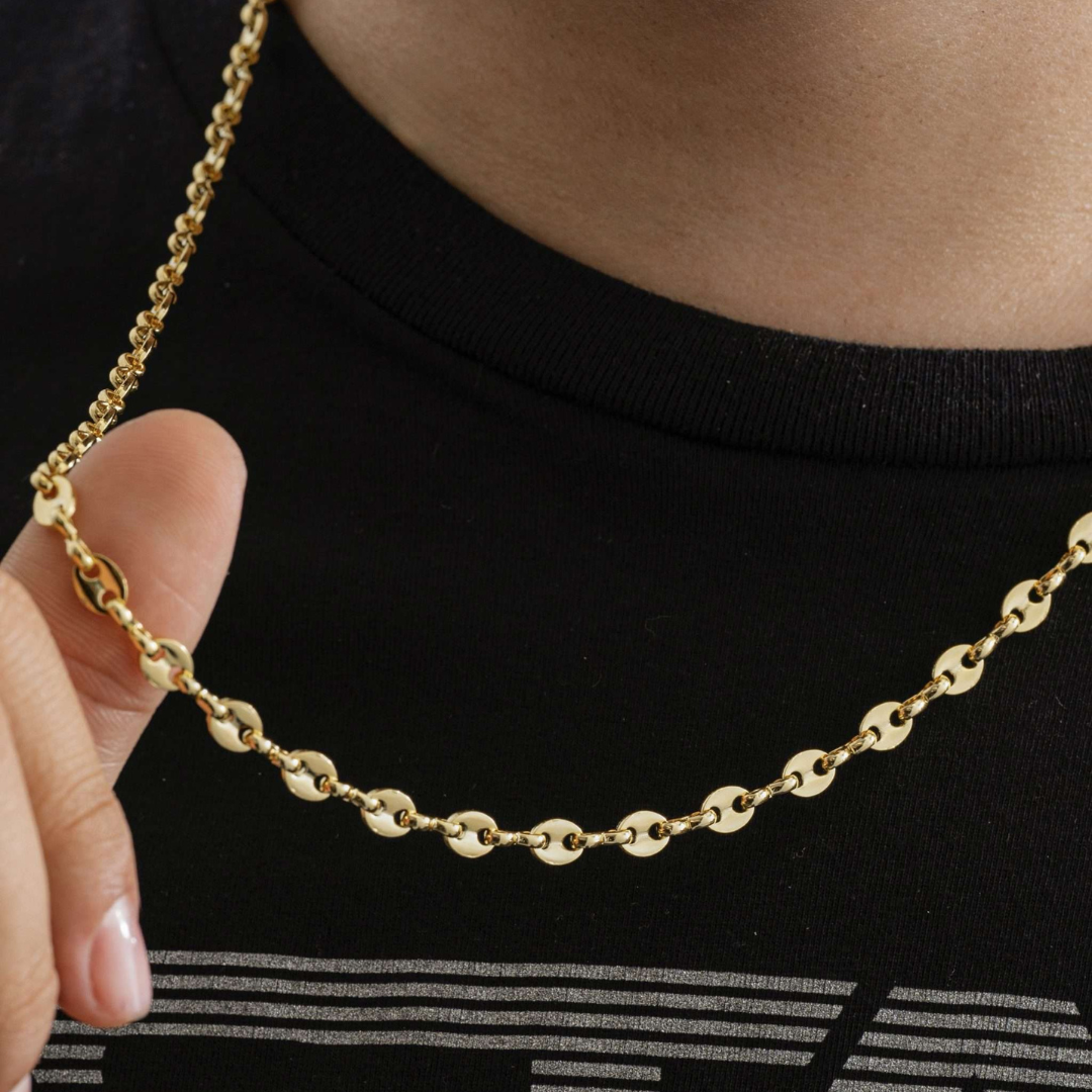 CADENA TEJIDA GUCCI EN ORO LAMINADO 18K