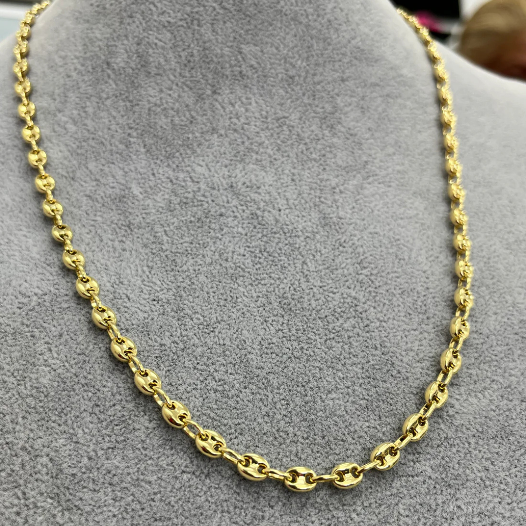 CADENA TEJIDA GUCCI EN ORO LAMINADO 18K