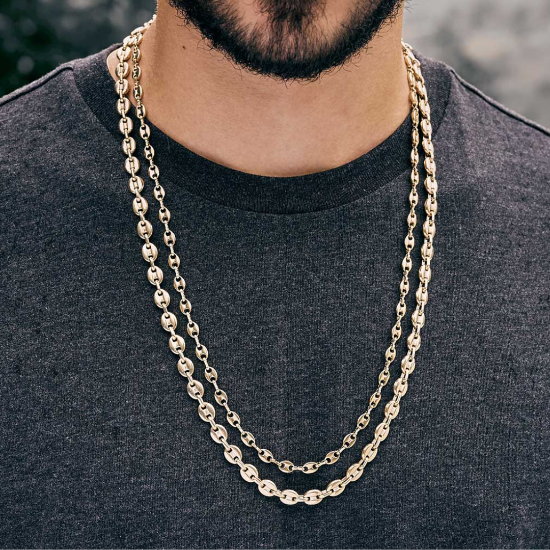 CADENA TEJIDA GUCCI EN ORO LAMINADO 18K