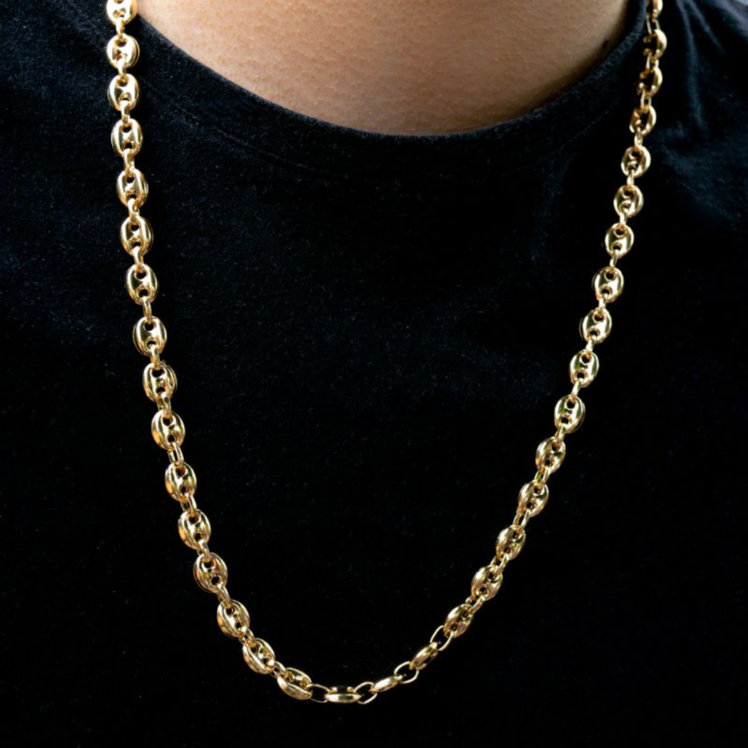 CADENA TEJIDA GUCCI EN ORO LAMINADO 18K
