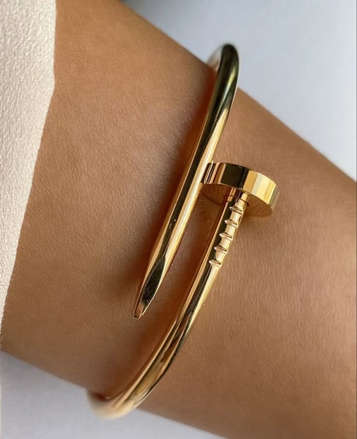 Pulsera de Lujo - Clavo en Oro Laminado CERTIFICADO