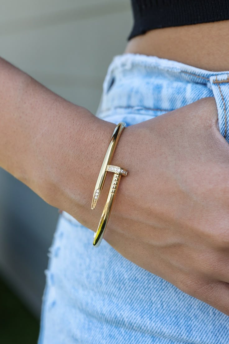 Pulsera de Lujo - Clavo en Oro Laminado CERTIFICADO