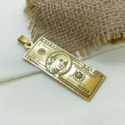 CADENA CON DIJE DE DOLAR EN ORO LAMINADO 18K