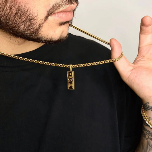 CADENA CON DIJE DE DOLAR EN ORO LAMINADO 18K