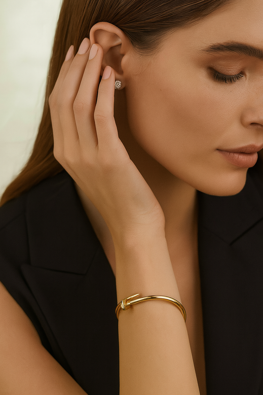 Pulsera de Lujo - Clavo en Oro Laminado CERTIFICADO