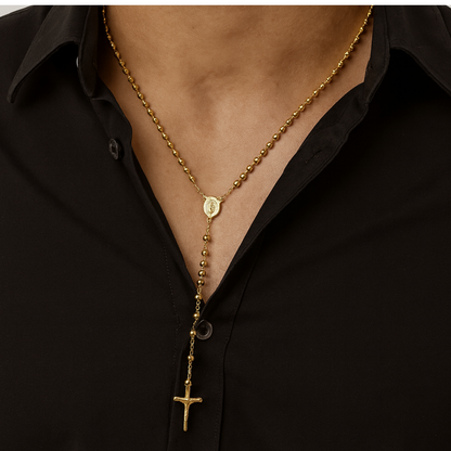 CAMANDULA DIAMANTADA REZO BENDECIDO EN ORO LAMINADO 18K
