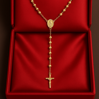 CAMANDULA DIAMANTADA REZO BENDECIDO EN ORO LAMINADO 18K