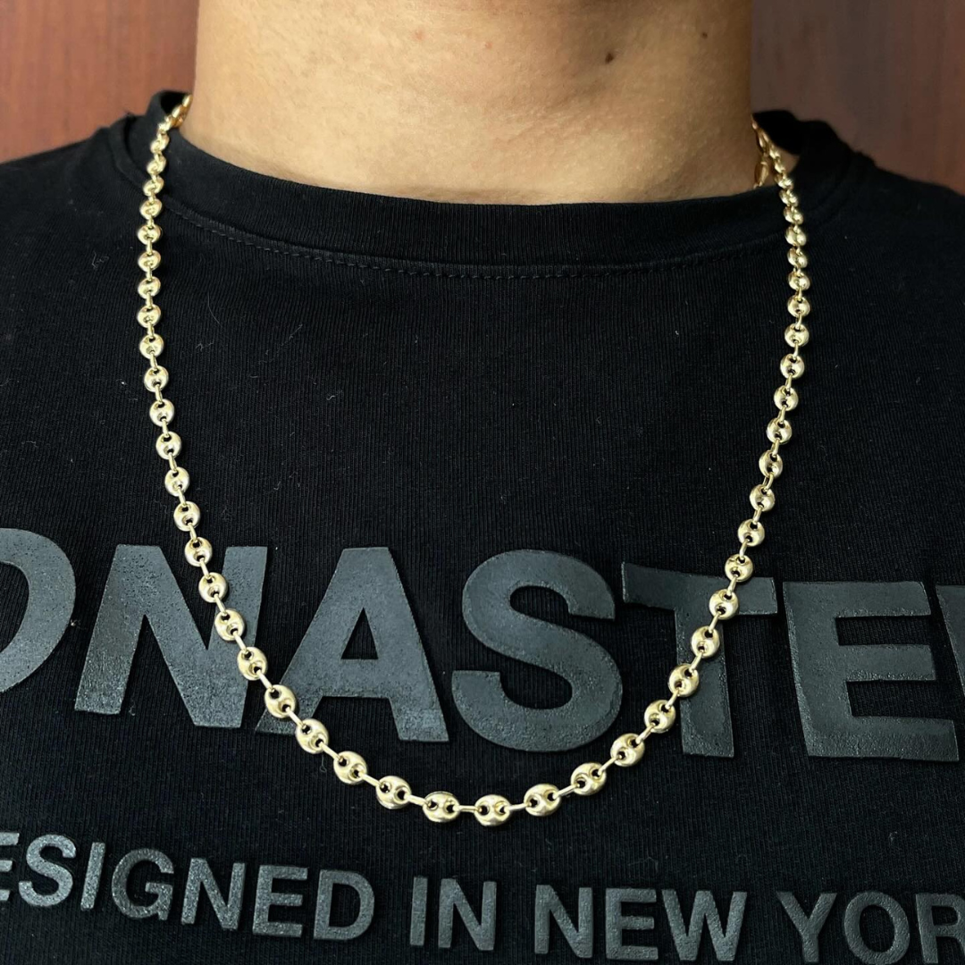 CADENA TEJIDA GUCCI EN ORO LAMINADO 18K