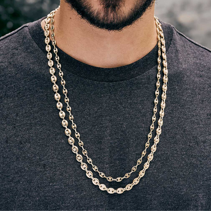 CADENA TEJIDA GUCCI EN ORO LAMINADO 18K