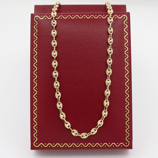 CADENA TEJIDA GUCCI EN ORO LAMINADO 18K