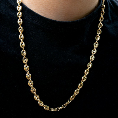 CADENA TEJIDA GUCCI EN ORO LAMINADO 18K