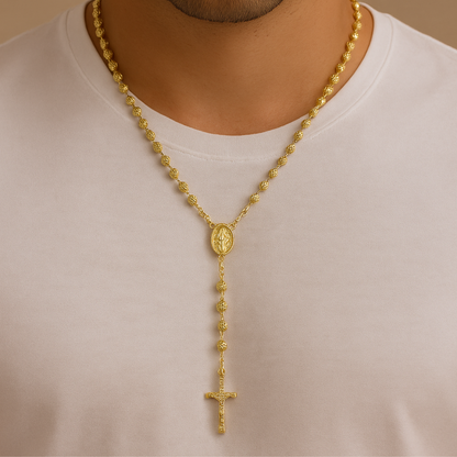 CAMANDULA DIAMANTADA REZO BENDECIDO EN ORO LAMINADO 18K