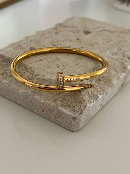 Pulsera de Lujo - Clavo en Oro Laminado CERTIFICADO